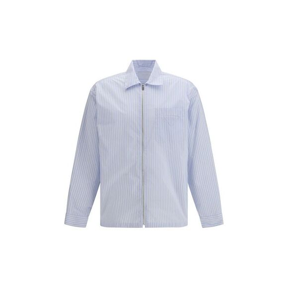 Prada Blue Polyamide Pattern Men's Shirt